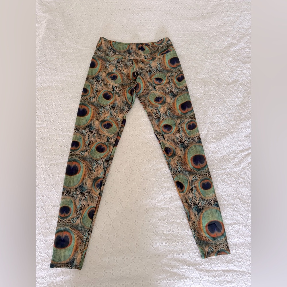 Peacock Feather Print Leggings
